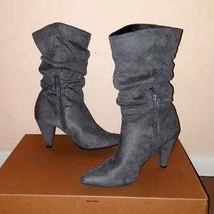 Grey Heeled Boots